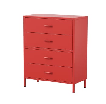 Chest of drawers CARLA, 800 x 1015 x 400 mm, Modern: red