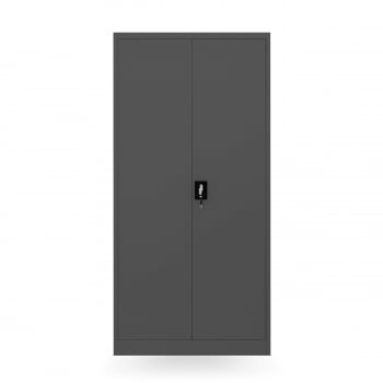 Storage cabinet for clothes with shelves DAWID, 900 x 1850 x 450 mm, anthracite