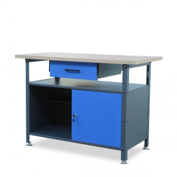 Mesa de taller ERIC, 1200 x 850 x 600 mm, antracita y azul