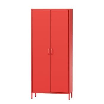 Wardrobe with shelves FLAVIO, 800 x 1850 x 450 mm, Modern: red