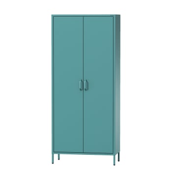 Wardrobe with shelves FLAVIO, 800 x 1850 x 450 mm, Modern: sea green
