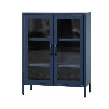 Vitrína GINA, 800 x 1015 x 400 mm, Modern: tmavě modrá barva