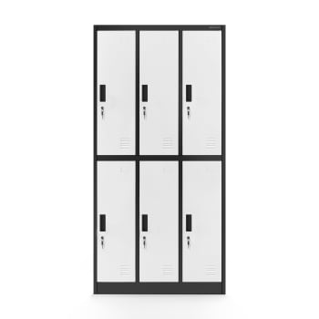 Garderobekast 6-deurs IGOR, 900 x 1850 x 450 mm, antraciet-wit