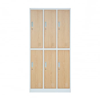 JAN NOWAK Eco Design model IGOR 900 x 1850 x 450 szafa socjalna szafa loft 6-drzwiowa: biała/dąb sonoma