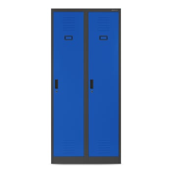 Kleiderspind Umkleideschrank mit 4 Fächern KACPER, 800 x 1800 x 500 mm, anthrazit-blau