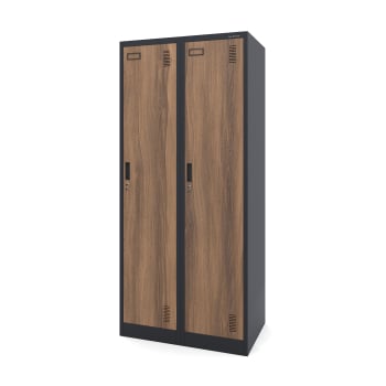 6-doors OHS storage cabinet KACPER, 800 x 1800 x 500 mm, Eco Design: anthracite/ walnut