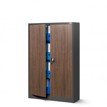 JAN NOWAK Eco Design KEVIN (C001) Aktenschrank Büroschrank (140 cm Hoch) Loft Möbel 900x1400x400: Anthrazit - Nussbaumfarbe