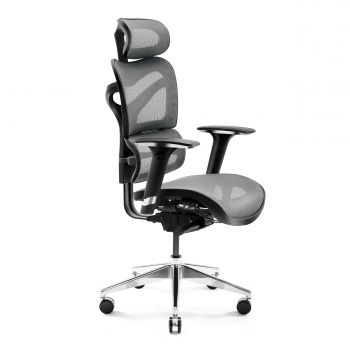 Fotel ergonomiczny JAN NOWAK model KOMMODUS: czarno-szary