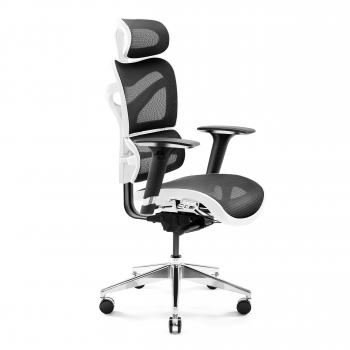 Fotel ergonomiczny JAN NOWAK model KOMMODUS: biało-czarny