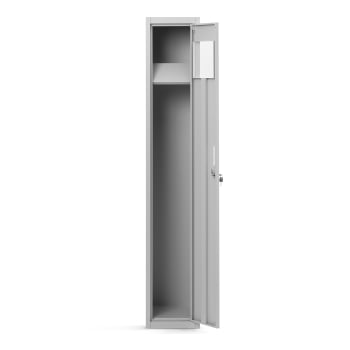 Metal cabinet with a slot for dirty laundry LAURA, 300 x 1820 x 400 mm, grey