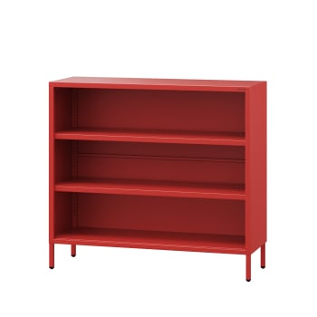 Libreria bassa LUCA, 1000 x 900 x 350 mm, Modern: rosso