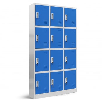 OHS compartment storage cabinet MARCIN, 900 x 1850 x 400 mm, grey-blue