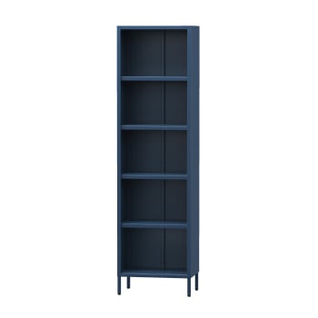 Tall bookcase MARIO, 500 x 1800 x 350 mm, Modern: dark blue