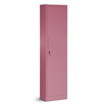 JAN NOWAK Wąska szafka do biura ALEX, 450 x 1850 x 400 mm, Fresh Style: pudrowy róż 
