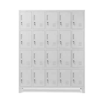 OHS metal compartment storage cabinet ROBERT, 1360 x 1720 x 450 mm, grey