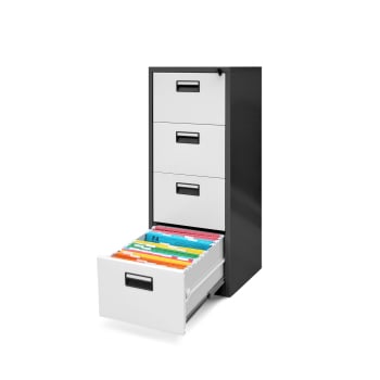 Metal file cabinet SARA V4, 460 x 1320 x 620 mm, anthracite-white
