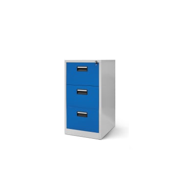 Fém irattartó szekrény, 3 fiókos SARA V3, 460 x 1020 x 620 mm, szürke-kék 
