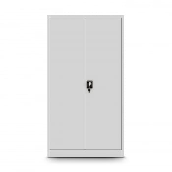 JAN NOWAK Plechová policová skříň s dveřmi a s skřínkou pro osobní věci TOMASZ 900x1850x450, šedá 