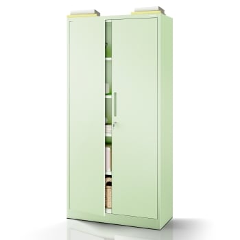 Zweitüriger Schrank mit Regalen JAN H, 900 x 1950 x 400 mm, Fresh Style: pastellgrün