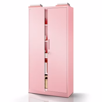 Abschließbarer Metallschrank JAN, 900 x 1850 x 400 mm, Fresh Style: rosa