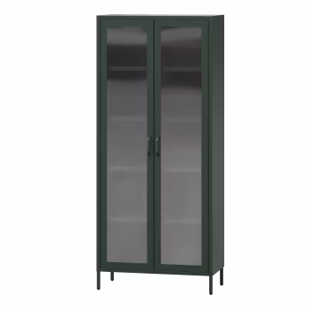Wohnzimmer Vitrine ANGELO 800 x 1850 x 450 mm, Modern: Flaschengrün