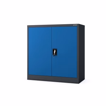 Kleiner Metallschrank BEATA, 900 x 930 x 400 mm, anthrazit-blau