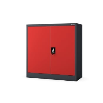 Niedriger Schrank BEATA, 900 x 930 x 400 mm, anthrazit-rot
