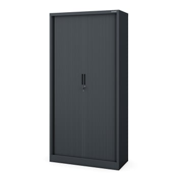 Aktenschrank, Rolladenschrank, Jalousieschrank DAMIAN, 900 x 1850 x 450 mm, anthrazit-dunkelgrau