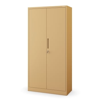 Abschließbarer Mehrzweckschrank DAWID, 900 x 1850 x 450 mm, Fresh Style: beige