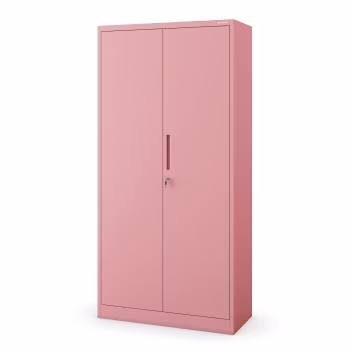 Abschließbarer Mehrzweckschrank DAWID, 900 x 1850 x 450 mm, Fresh Style: rosa