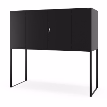 Szafa metalowa do garażu GEORGE, 2250 x 2100 x 900 mm, czarna
