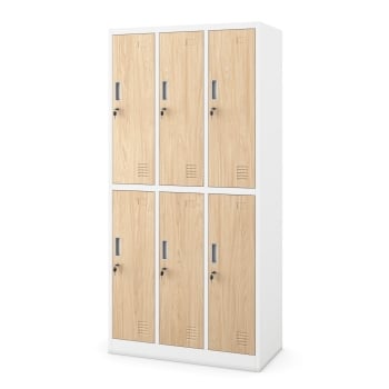 6-doors storage cabinet IGOR, 900 x 1850 x 450 mm, Eco Design: white/ sonoma oak