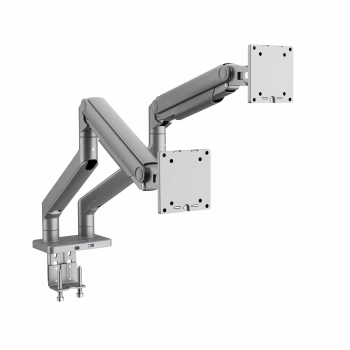 Steel dual monitor stand JAKE, grey
