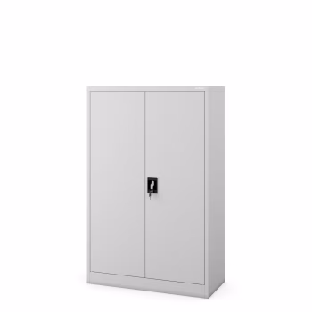 Metal office file cabinet KEVIN, 900 x 1400 x 400 mm, grey