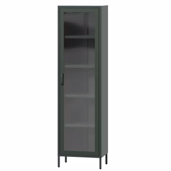 Wohnzimmer Vitrine LUIGI 500 x 1800 x 350 mm, Modern: Flaschengrün
