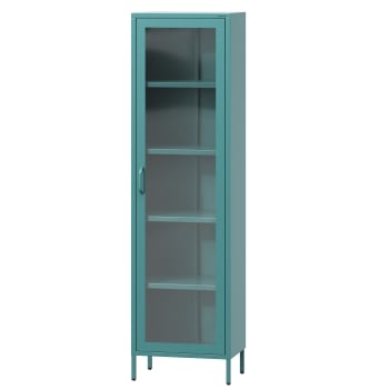 Wohnzimmer Vitrine LUIGI 500 x 1800 x 350 mm, Modern: Türkisblau