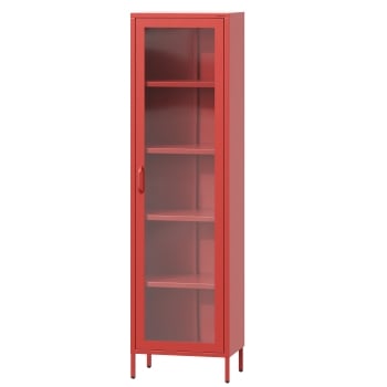 Wohnzimmer Vitrine LUIGI 500 x 1800 x 350 mm, Modern: Rot