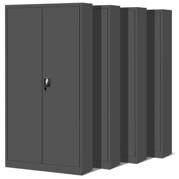 Set of 4x JAN office metal filing cabinet, 900 x 1850 x 400 mm, anthracite
