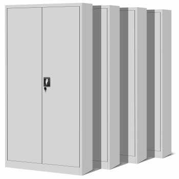 4x set metal office file cabinet JAN, 900 x 1850 x 400 mm, grey