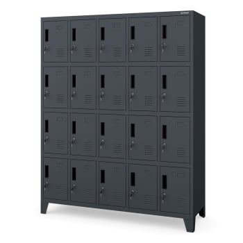 Metallschrank mit 20 Fächern ROBERT, 1360 x 1720 x 450 mm, anthrazit