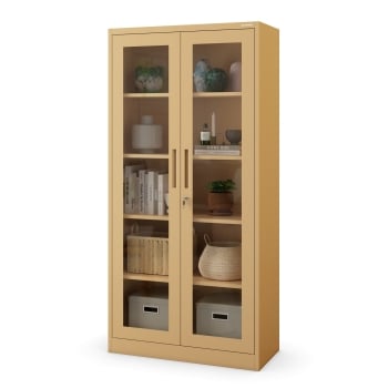 Vitrinenschrank AMELIA, 900 x 1850 x 400 mm, Fresh Style: beige