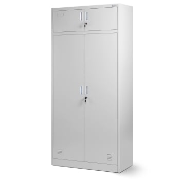 Mehrzweckschrank Metallschrank Spind BORYS, 900 x 1850 x 500 mm, grau