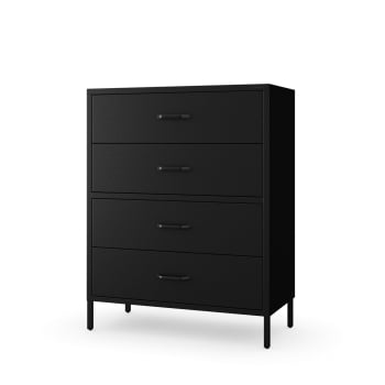 Schwarze Kommode mit Schubladen aus Metall auf Beinen CARLA Modern 800 x 1015 x 400 mm