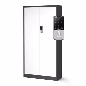 Metallschrank Aktenschrank mit Zahlenschloss DANIEL, 900 x 1850 x 400 mm, anthrazit-weiß