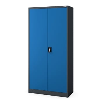 Abschließbarer Putzschrank DAWID 900 x 1850 x 450 mm, anthrazit-blau