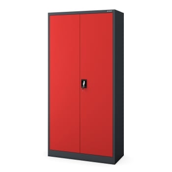 Armoire d’entretien verrouillable DAWID 900 x 1850 x 450 mm, anthracite-rouge