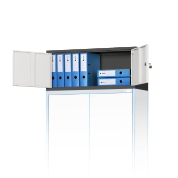 Aufsatz für Aktenschrank Büroschrank EWA, 900 x 380 x 400 mm, anthrazit-weiß