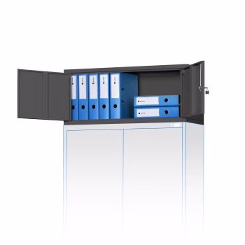 Office upper cabinet EWA, 900 x 380 x 400 mm, anthracite