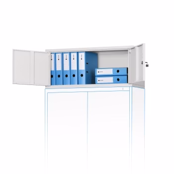 Aufsatz für Aktenschrank Büroschrank EWA, 900 x 380 x 400 mm, grau