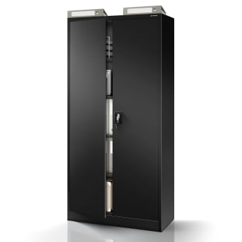 Aktenschrank Büroschrank abschließbar JAN, 900 x 1850 x 400 mm, schwarz